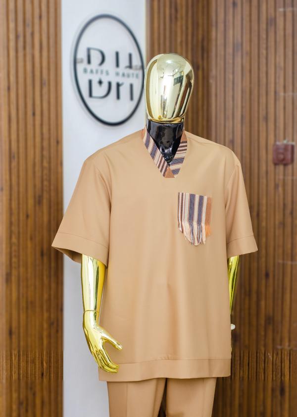 Savanna Stripe Harmony – Understated Sophistication with a Cultural Twist