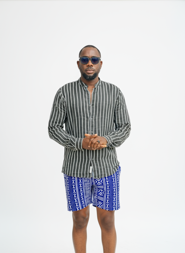 Indigo Heritage Print Shorts – Bold Men’s Summerwear - Image 5