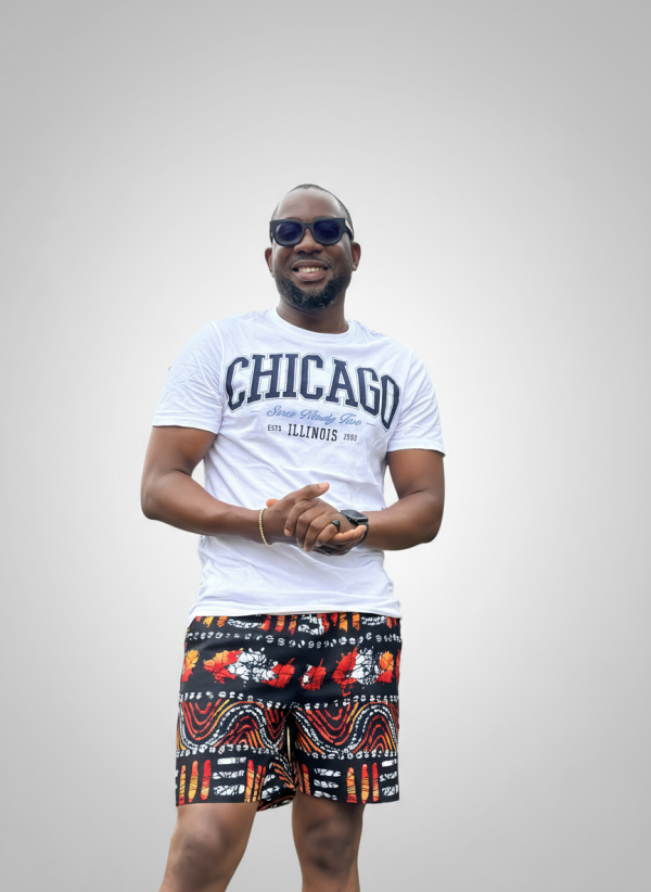 Sunset Ember Print Shorts – Vibrant Batik-Inspired Men’s Shorts - Image 3