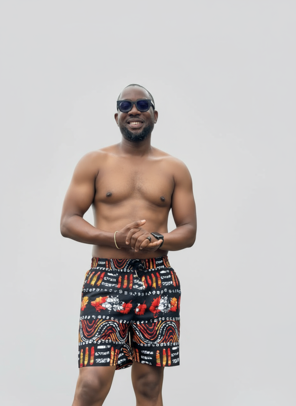Sunset Ember Print Shorts – Vibrant Batik-Inspired Men’s Shorts - Image 5