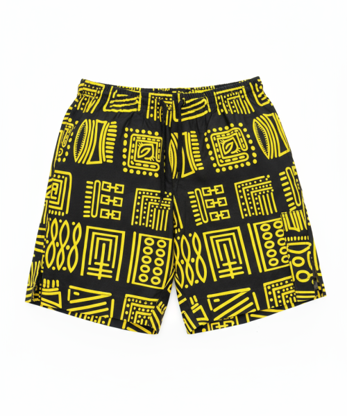 Golden Rhythm Print Shorts – Modern Men’s Cultural Style