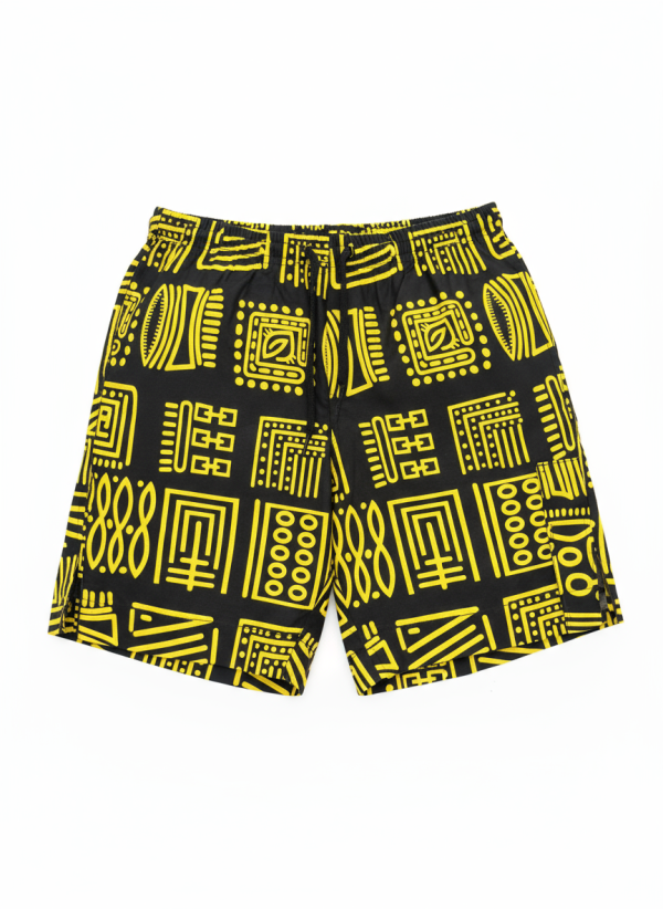 Golden Rhythm Print Shorts – Modern Men’s Cultural Style
