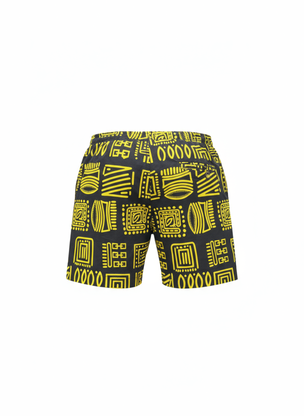 Golden Rhythm Print Shorts – Modern Men’s Cultural Style - Image 2