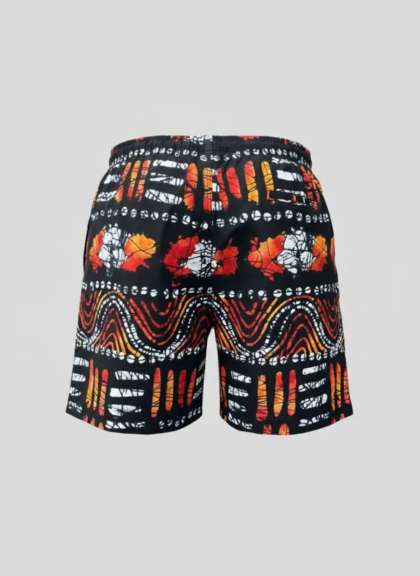 Sunset Ember Print Shorts – Vibrant Batik-Inspired Men’s Shorts - Image 2