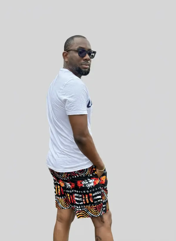 Sunset Ember Print Shorts – Vibrant Batik-Inspired Men’s Shorts - Image 4